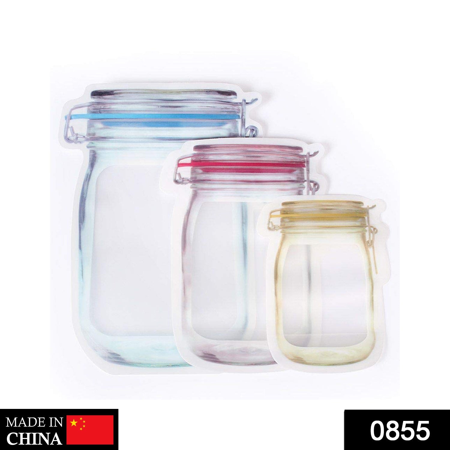 0855 Plastics Transparent Jar Shaped Stand-up Pouch With Zipper DeoDap 0855 Plastics Transparent Jar Shaped Stand-up Pouch With Zipper DeoDap